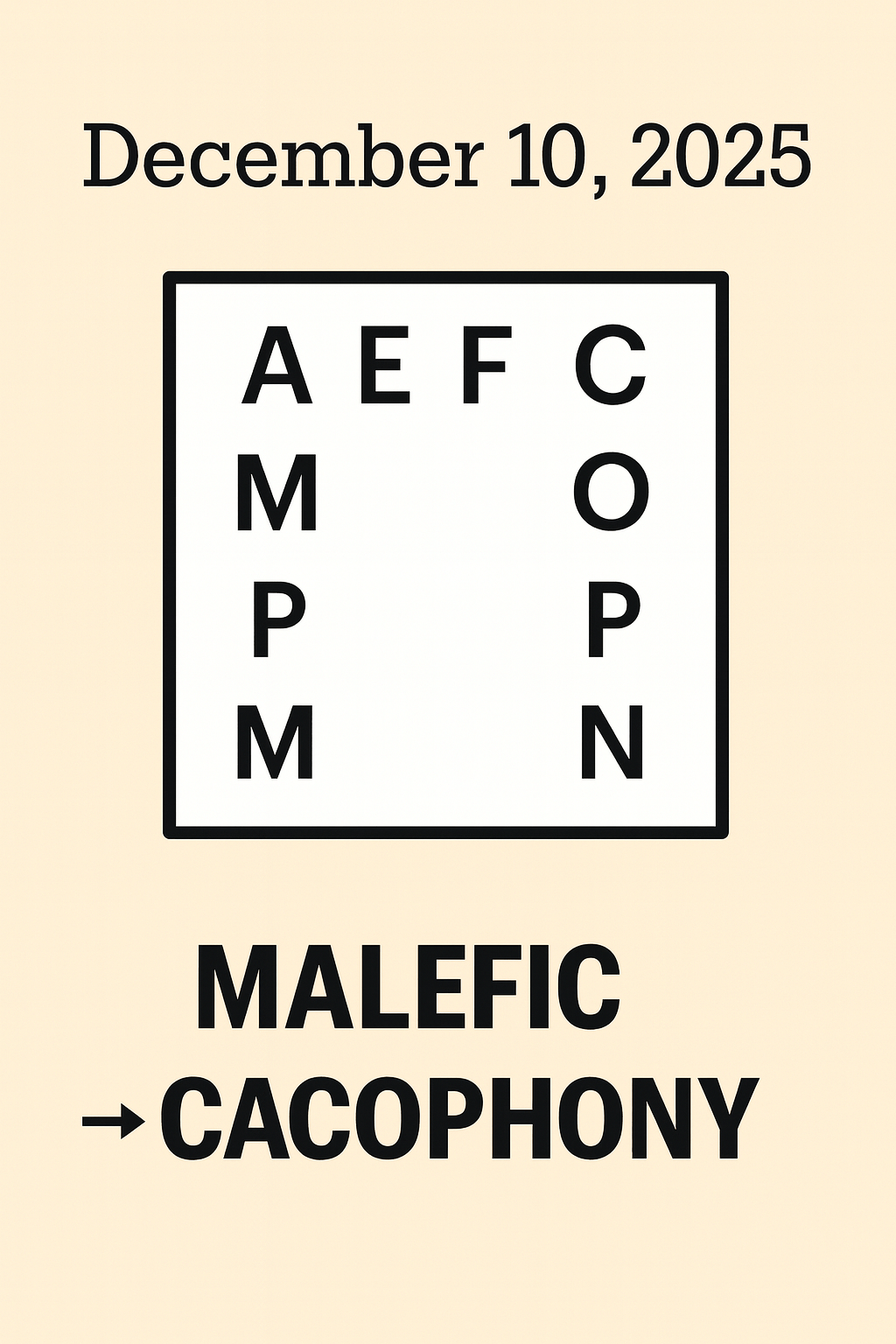 Dec. 10 Letter Boxed Answers